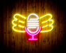 Microphone with Wings Flex Silicone LED Sign (Neon-Style, LED Technology) - Way Up Gifts