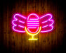 Microphone with Wings Flex Silicone LED Sign (Neon-Style, LED Technology) - Way Up Gifts