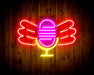 Microphone with Wings Flex Silicone LED Sign (Neon-Style, LED Technology) - Way Up Gifts