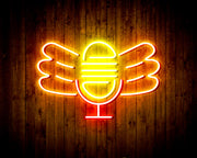 Microphone with Wings Flex Silicone LED Sign (Neon-Style, LED Technology) - LED Gift Works