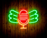Microphone with Wings Flex Silicone LED Sign (Neon-Style, LED Technology) - Way Up Gifts