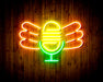 Microphone with Wings Flex Silicone LED Sign (Neon-Style, LED Technology) - Way Up Gifts