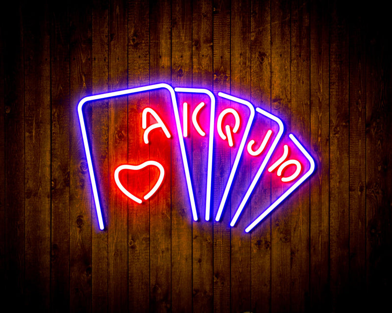 Poker Royal Flush Flex Silicone LED Sign (Neon-Style, LED Technology) - LED Gift Works