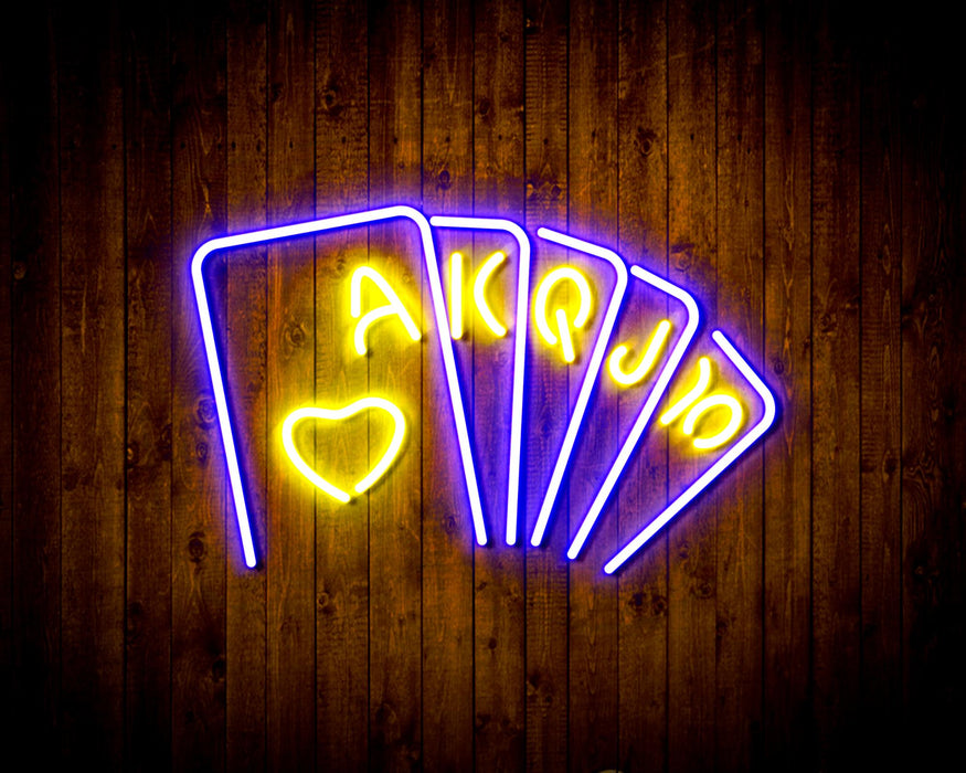 Poker Royal Flush Flex Silicone LED Sign (Neon-Style, LED Technology) - Way Up Gifts