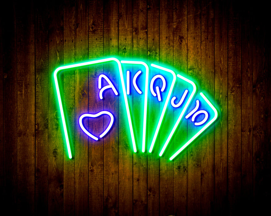 Poker Royal Flush Flex Silicone LED Sign (Neon-Style, LED Technology) - Way Up Gifts