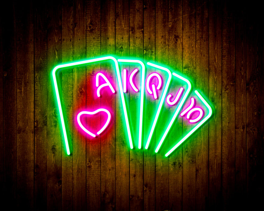 Poker Royal Flush Flex Silicone LED Sign (Neon-Style, LED Technology) - Way Up Gifts