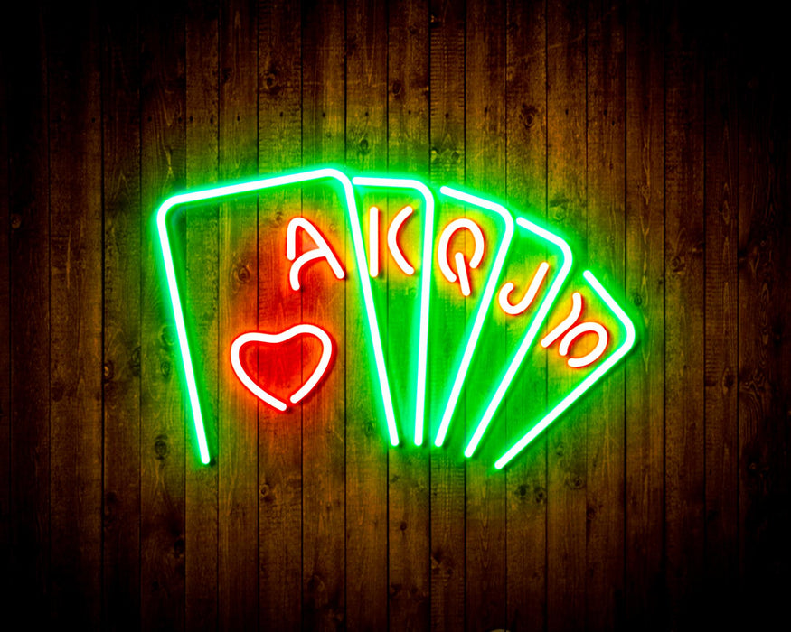 Poker Royal Flush Flex Silicone LED Sign (Neon-Style, LED Technology) - Way Up Gifts