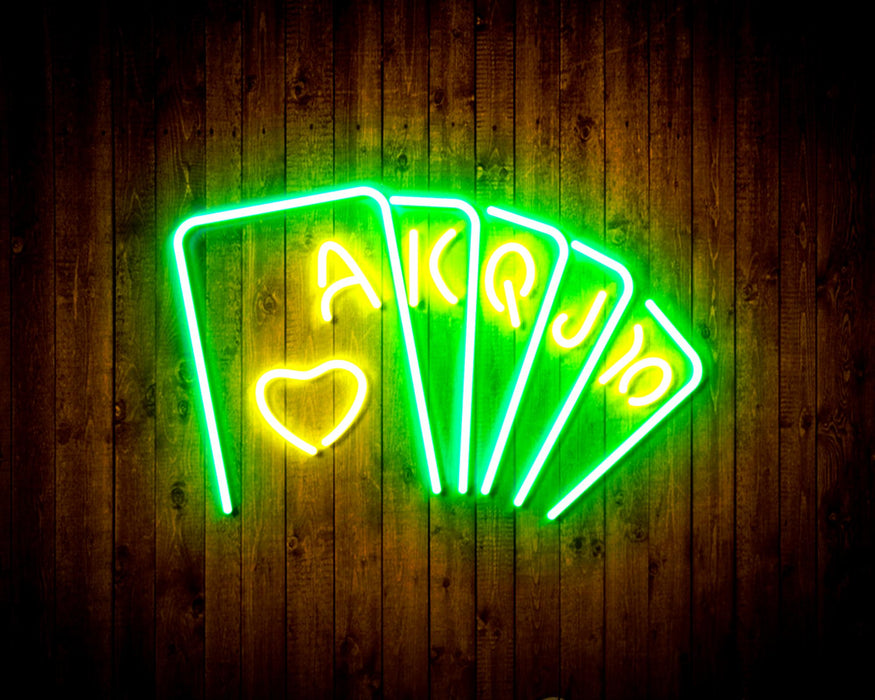 Poker Royal Flush Flex Silicone LED Sign (Neon-Style, LED Technology) - Way Up Gifts