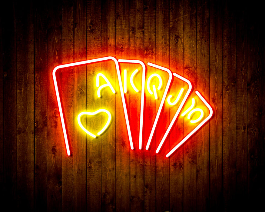 Poker Royal Flush Flex Silicone LED Sign (Neon-Style, LED Technology) - Way Up Gifts