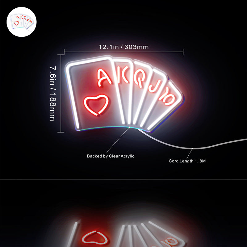 Poker Royal Flush Flex Silicone LED Sign (Neon-Style, LED Technology) - LED Gift Works