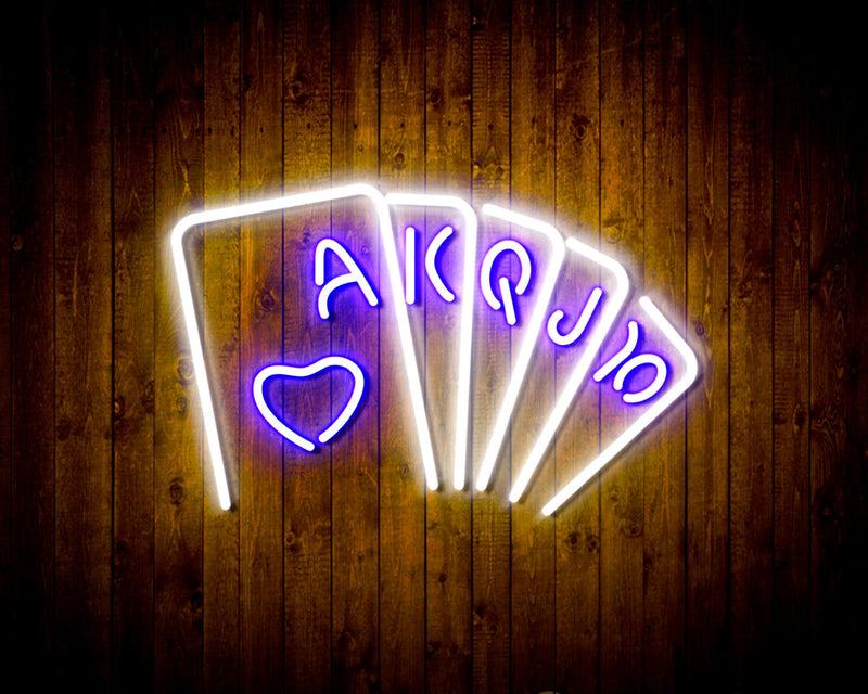 Poker Royal Flush Flex Silicone LED Sign (Neon-Style, LED Technology) - LED Gift Works
