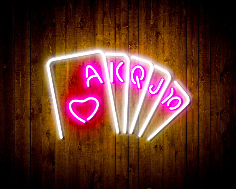 Poker Royal Flush Flex Silicone LED Sign (Neon-Style, LED Technology) - LED Gift Works