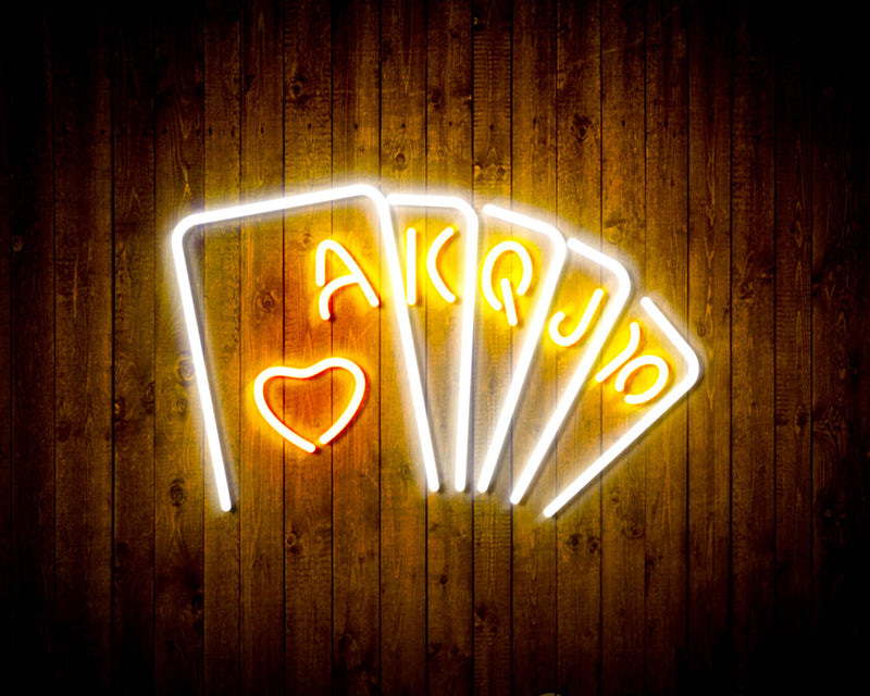 Poker Royal Flush Flex Silicone LED Sign (Neon-Style, LED Technology) - LED Gift Works
