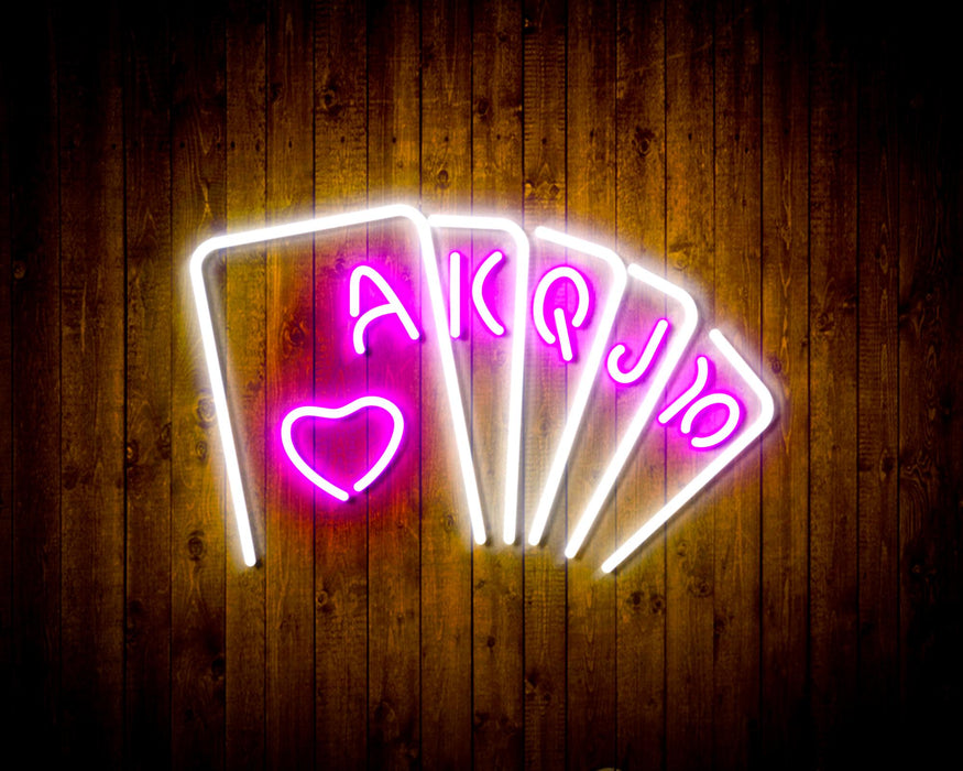 Poker Royal Flush Flex Silicone LED Sign (Neon-Style, LED Technology) - Way Up Gifts