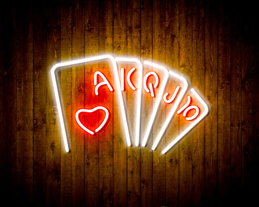 Poker Royal Flush Flex Silicone LED Sign (Neon-Style, LED Technology) - Way Up Gifts