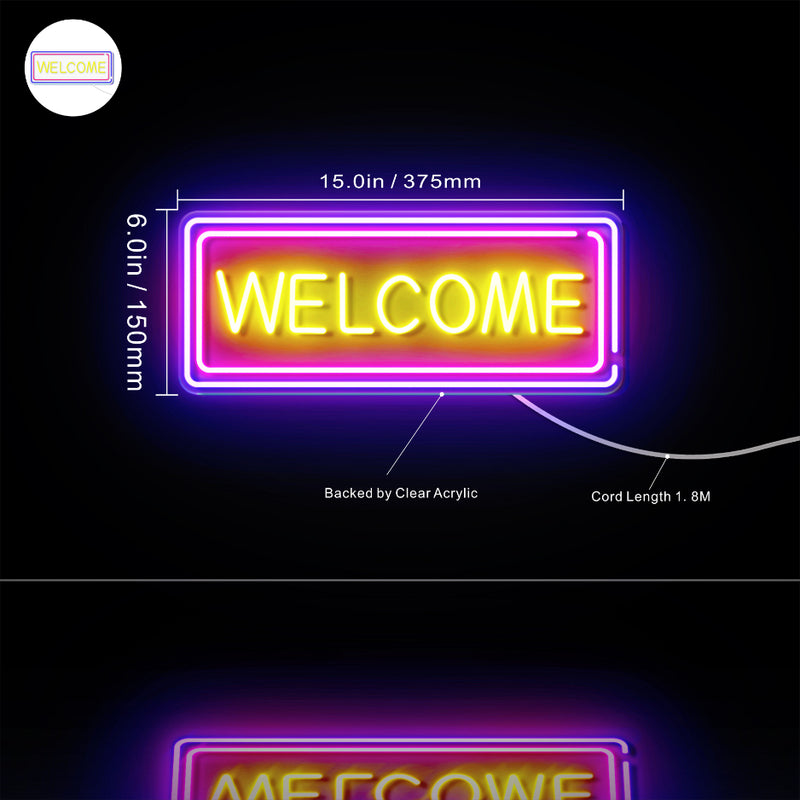 Welcome Flex Silicone LED Sign (Neon-Style, LED Technology) - LED Gift Works