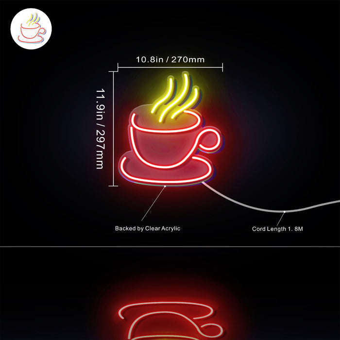 Coffee Cup Flex Silicone LED Sign (Neon-Style, LED Technology) - Way Up Gifts