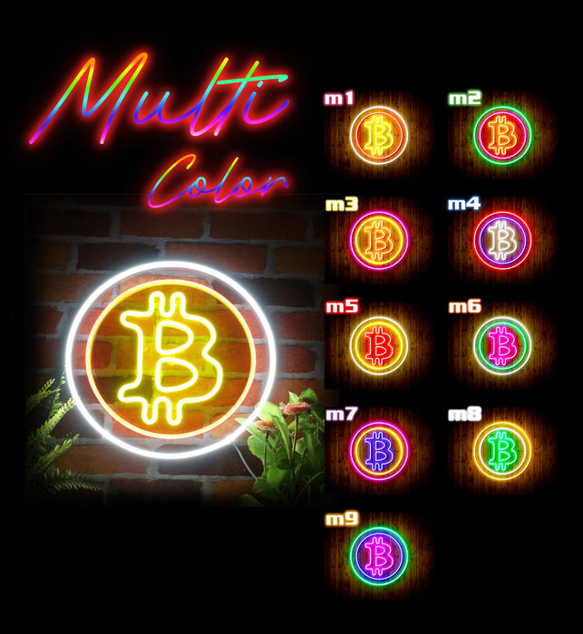 Bitcoin Symbol Flex Silicone LED Sign (Neon-Style, LED Technology) - Way Up Gifts
