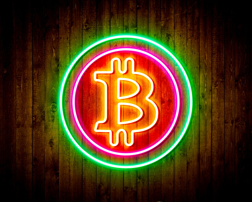 Bitcoin Symbol Flex Silicone LED Sign (Neon-Style, LED Technology) - Way Up Gifts