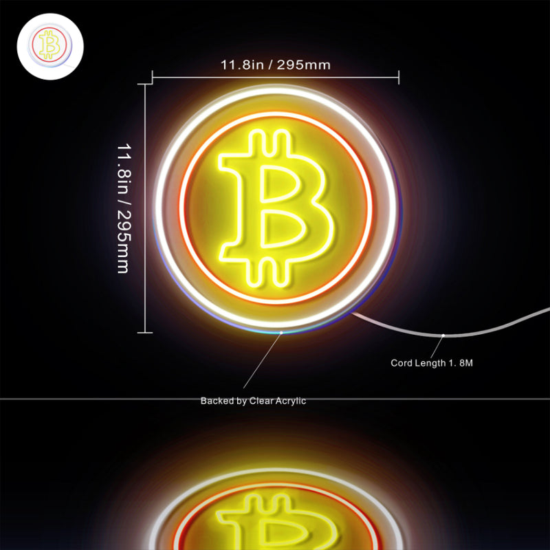 Bitcoin Symbol Flex Silicone LED Sign (Neon-Style, LED Technology) - LED Gift Works