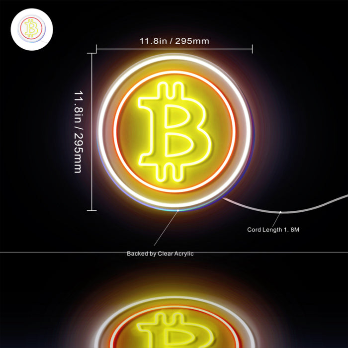 Bitcoin Symbol Flex Silicone LED Sign (Neon-Style, LED Technology) - Way Up Gifts