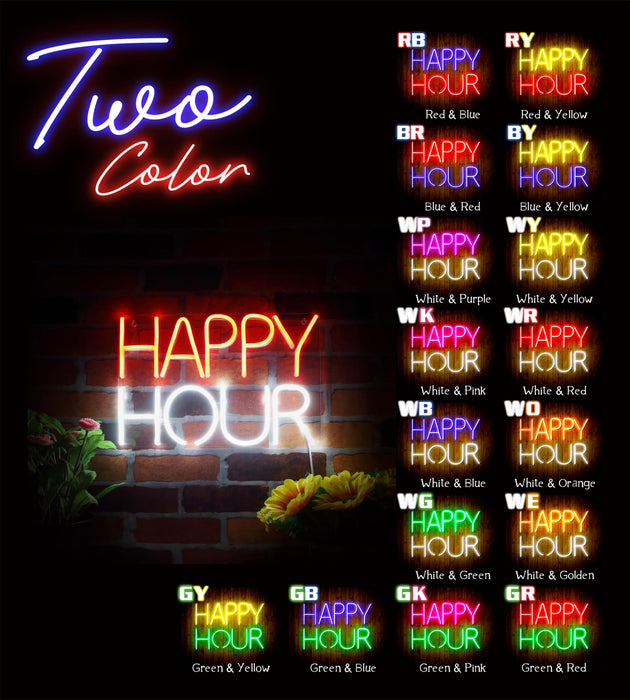 Happy Hour Flex Silicone LED Sign (Neon-Style, LED Technology) - Way Up Gifts