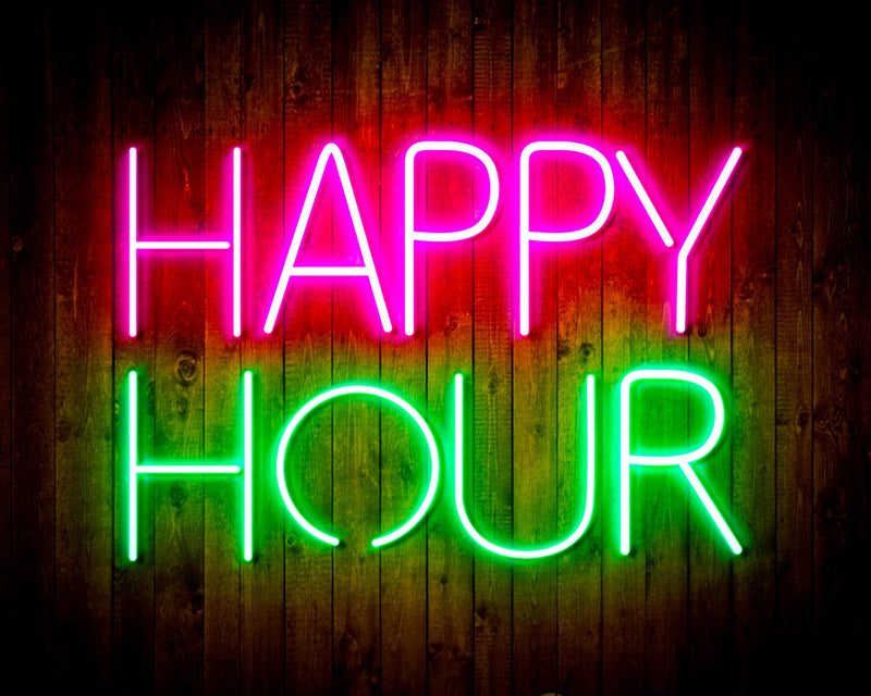 Happy Hour Flex Silicone LED Sign (Neon-Style, LED Technology) - LED Gift Works