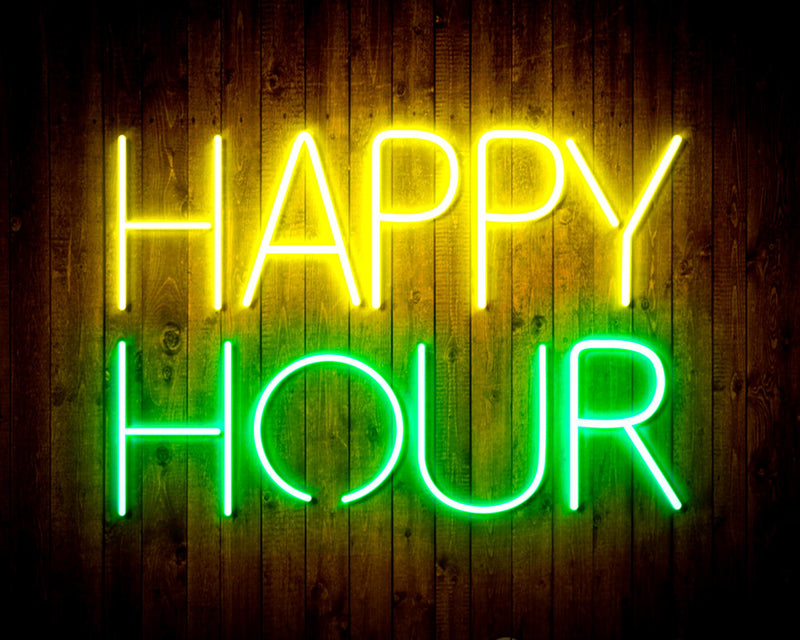 Happy Hour Flex Silicone LED Sign (Neon-Style, LED Technology) - LED Gift Works
