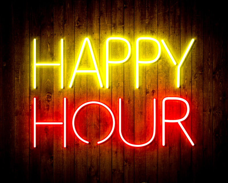 Happy Hour Flex Silicone LED Sign (Neon-Style, LED Technology) - LED Gift Works