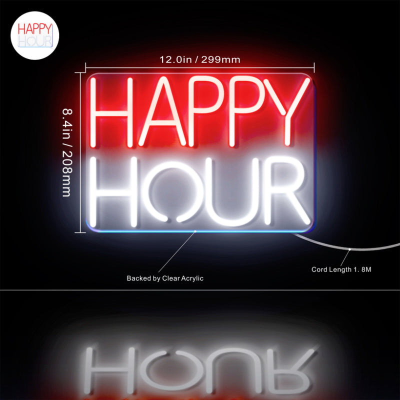 Happy Hour Flex Silicone LED Sign (Neon-Style, LED Technology) - LED Gift Works