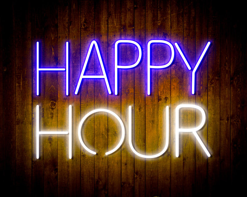 Happy Hour Flex Silicone LED Sign (Neon-Style, LED Technology) - LED Gift Works