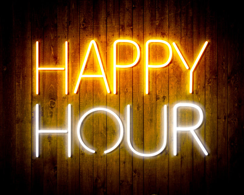 Happy Hour Flex Silicone LED Sign (Neon-Style, LED Technology) - LED Gift Works