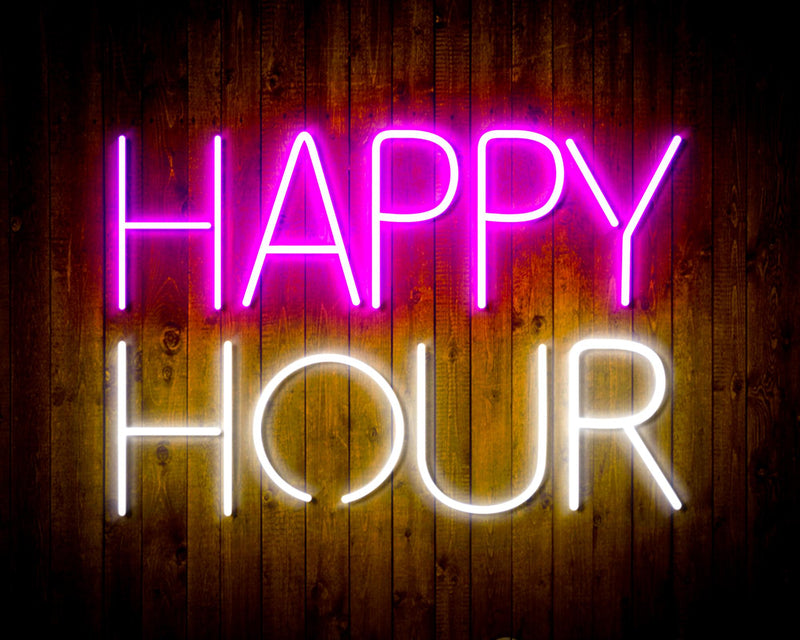 Happy Hour Flex Silicone LED Sign (Neon-Style, LED Technology) - LED Gift Works