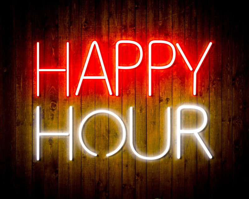 Happy Hour Flex Silicone LED Sign (Neon-Style, LED Technology) - LED Gift Works