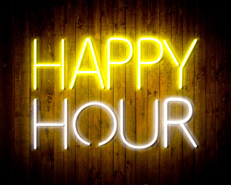 Happy Hour Flex Silicone LED Sign (Neon-Style, LED Technology) - LED Gift Works