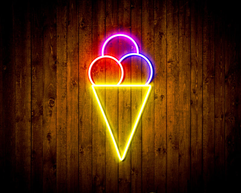 Ice Cream Cone Flex Silicone LED Sign (Neon-Style, LED Technology) - LED Gift Works
