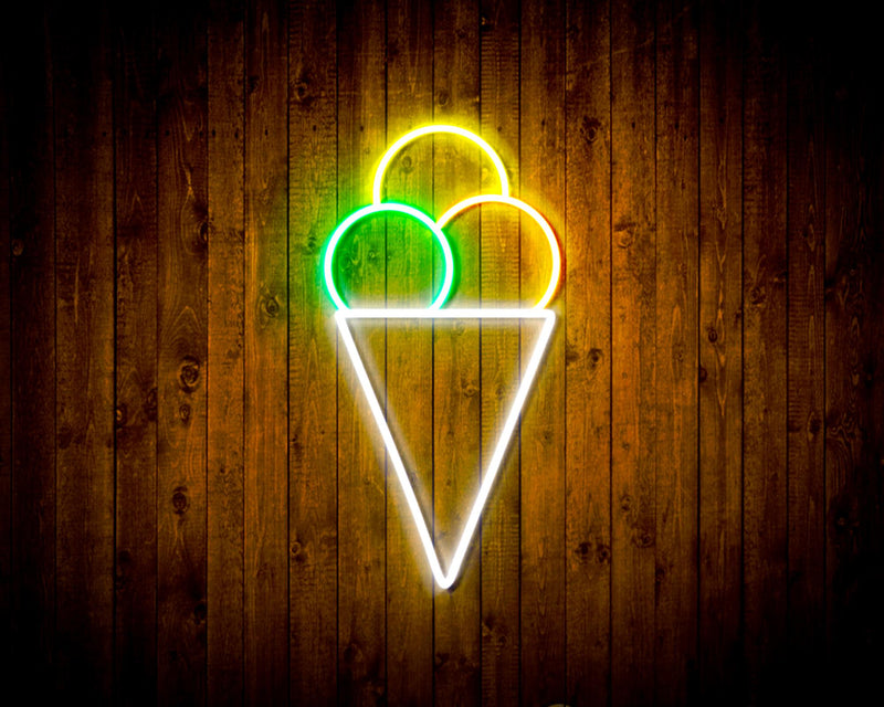 Ice Cream Cone Flex Silicone LED Sign (Neon-Style, LED Technology) - LED Gift Works