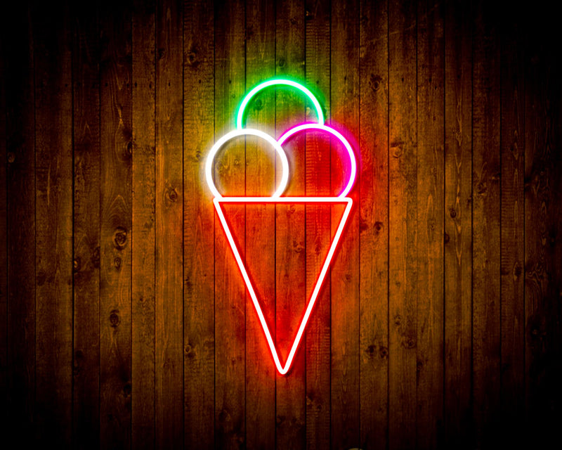 Ice Cream Cone Flex Silicone LED Sign (Neon-Style, LED Technology) - LED Gift Works