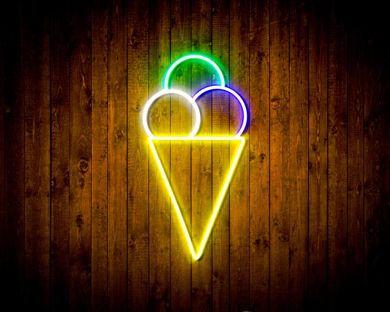 Ice Cream Cone Flex Silicone LED Sign (Neon-Style, LED Technology) - LED Gift Works