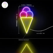 Ice Cream Cone Flex Silicone LED Sign (Neon-Style, LED Technology) - LED Gift Works