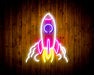 Rocket Spaceship Kid Room Decor Flex Silicone LED Sign (Neon-Style, LED Technology) - Way Up Gifts
