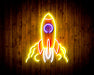 Rocket Spaceship Kid Room Decor Flex Silicone LED Sign (Neon-Style, LED Technology) - Way Up Gifts