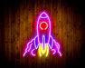 Rocket Spaceship Kid Room Decor Flex Silicone LED Sign (Neon-Style, LED Technology) - Way Up Gifts