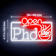 Open Pho Vietnam Noodles Flex Silicone LED Sign (Neon-Style, LED Technology) - LED Gift Works