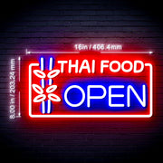 Open Restaurant Thai Food Flex Silicone LED Sign (Neon-Style, LED Technology) - LED Gift Works