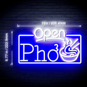Open Pho Vietnam Noodles Flex Silicone LED Sign (Neon-Style, LED Technology) - LED Gift Works