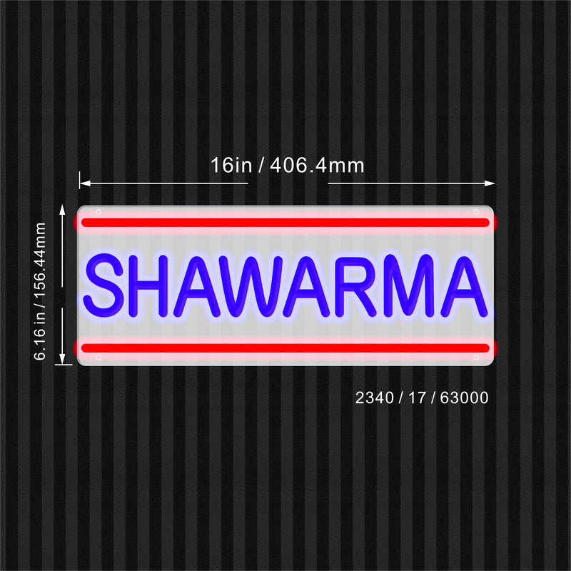 16" Shawarma Flex Silicone LED Sign (Neon-Style, LED Technology) - LED Gift Works