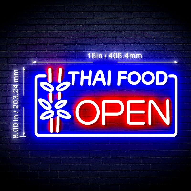 Open Restaurant Thai Food Flex Silicone LED Sign (Neon-Style, LED Technology) - LED Gift Works