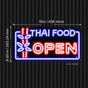 Open Restaurant Thai Food Flex Silicone LED Sign (Neon-Style, LED Technology) - LED Gift Works