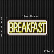 16" Diner Breakfast Flex Silicone LED Sign (Neon-Style, LED Technology) - LED Gift Works
